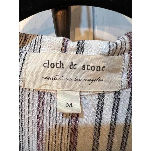 Cloth & Stone Anthropologie Beige Gray Linen Blend Striped Tank Dress Sz
Medium - Picture 7 of 11